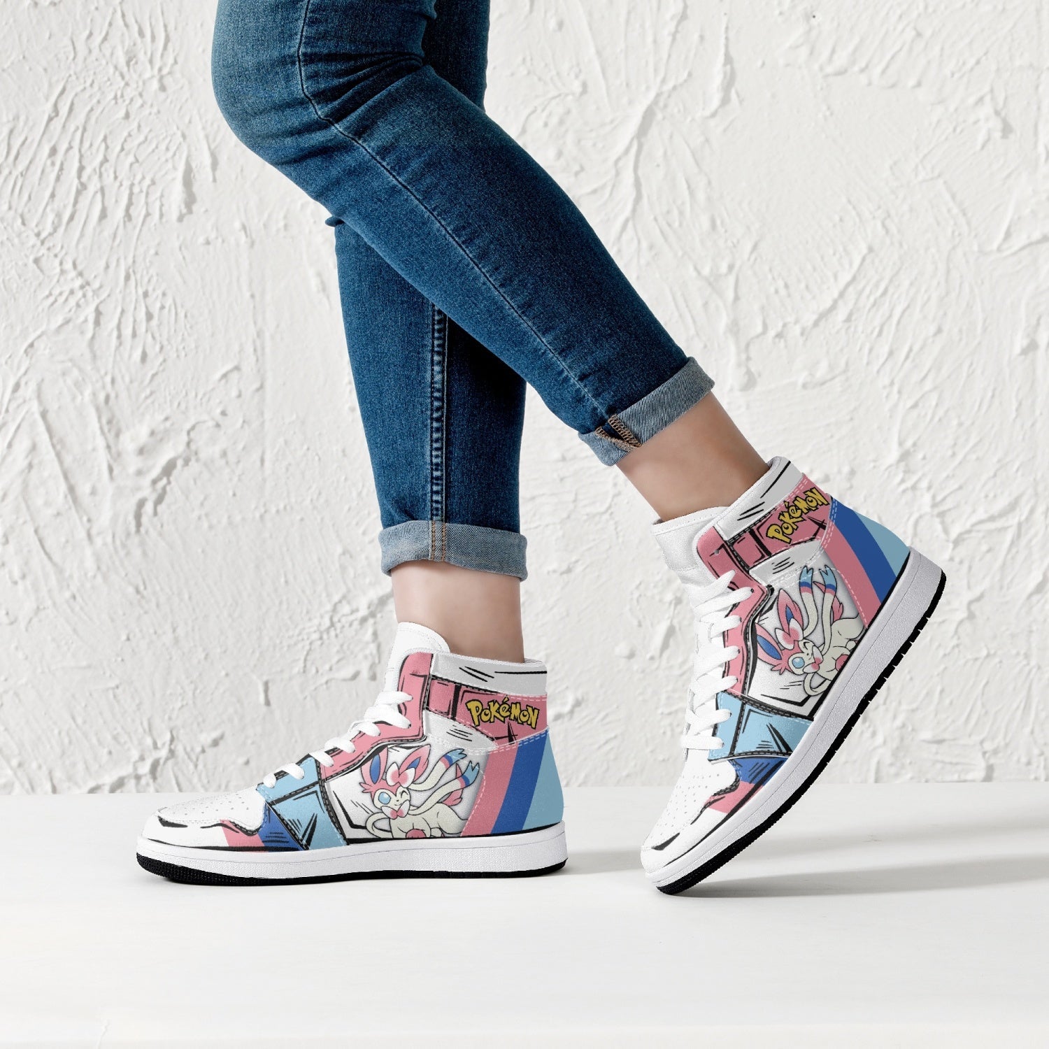 Sylveon Pokemon Mid 1 Basketball Shoes