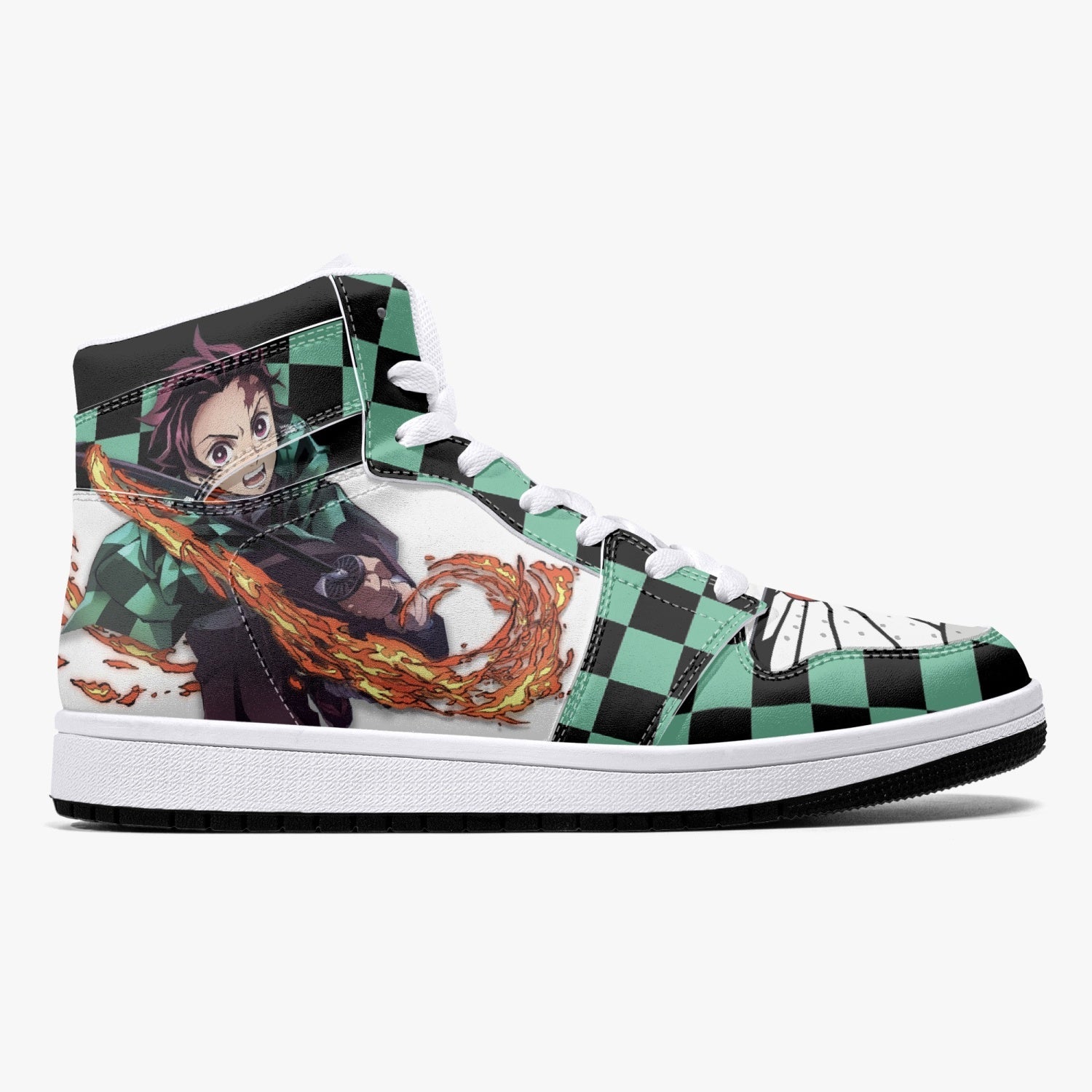 Tanjiro Kamado Water and Sun Breathing Demon Slayer Mid 1 Basketball Shoes