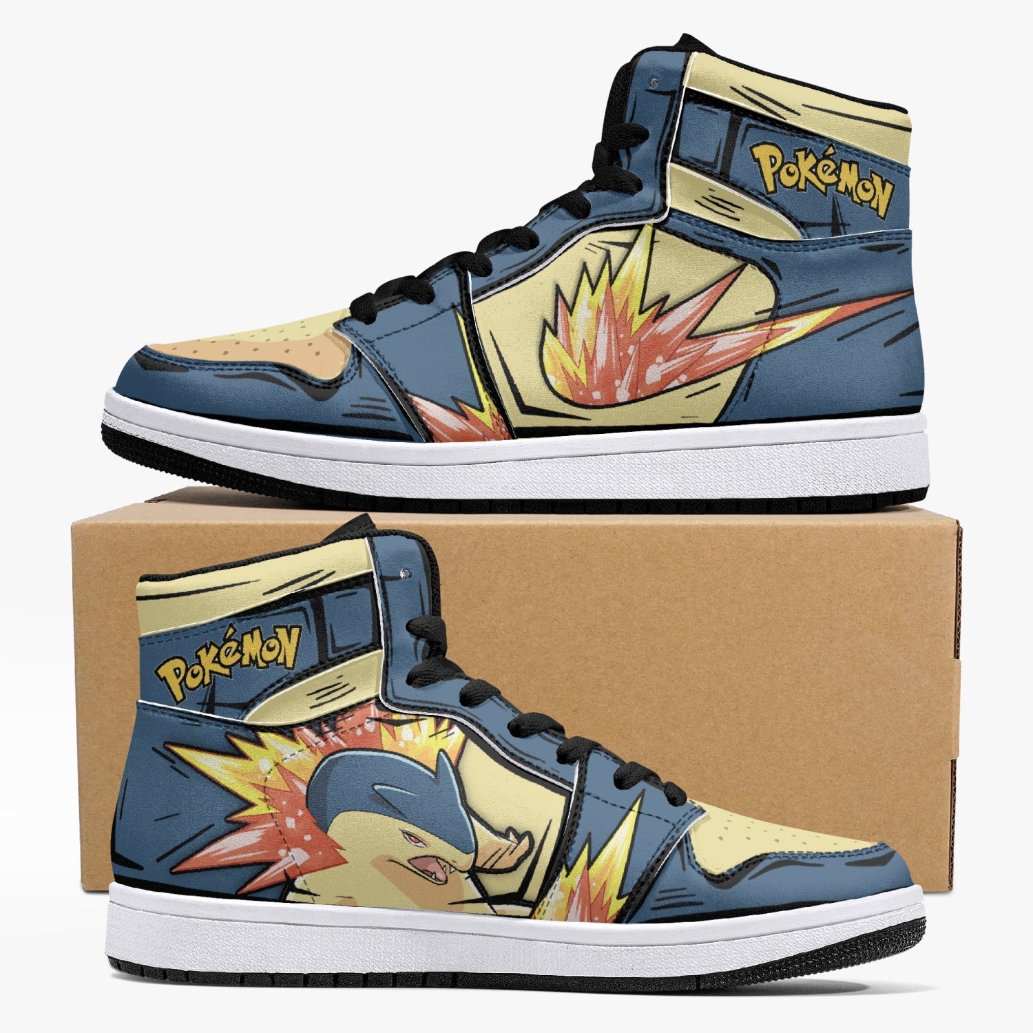 Typhlosion Pokemon Mid 1 Basketball Shoes