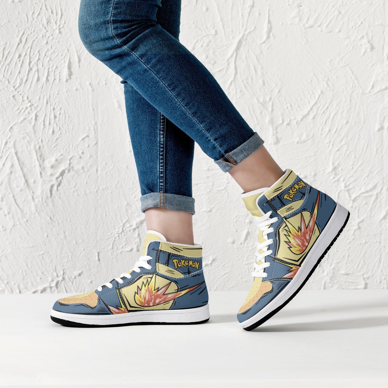Typhlosion Pokemon Mid 1 Basketball Shoes