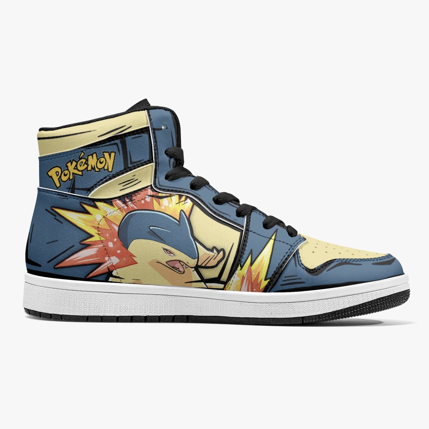 Typhlosion Pokemon Mid 1 Basketball Shoes