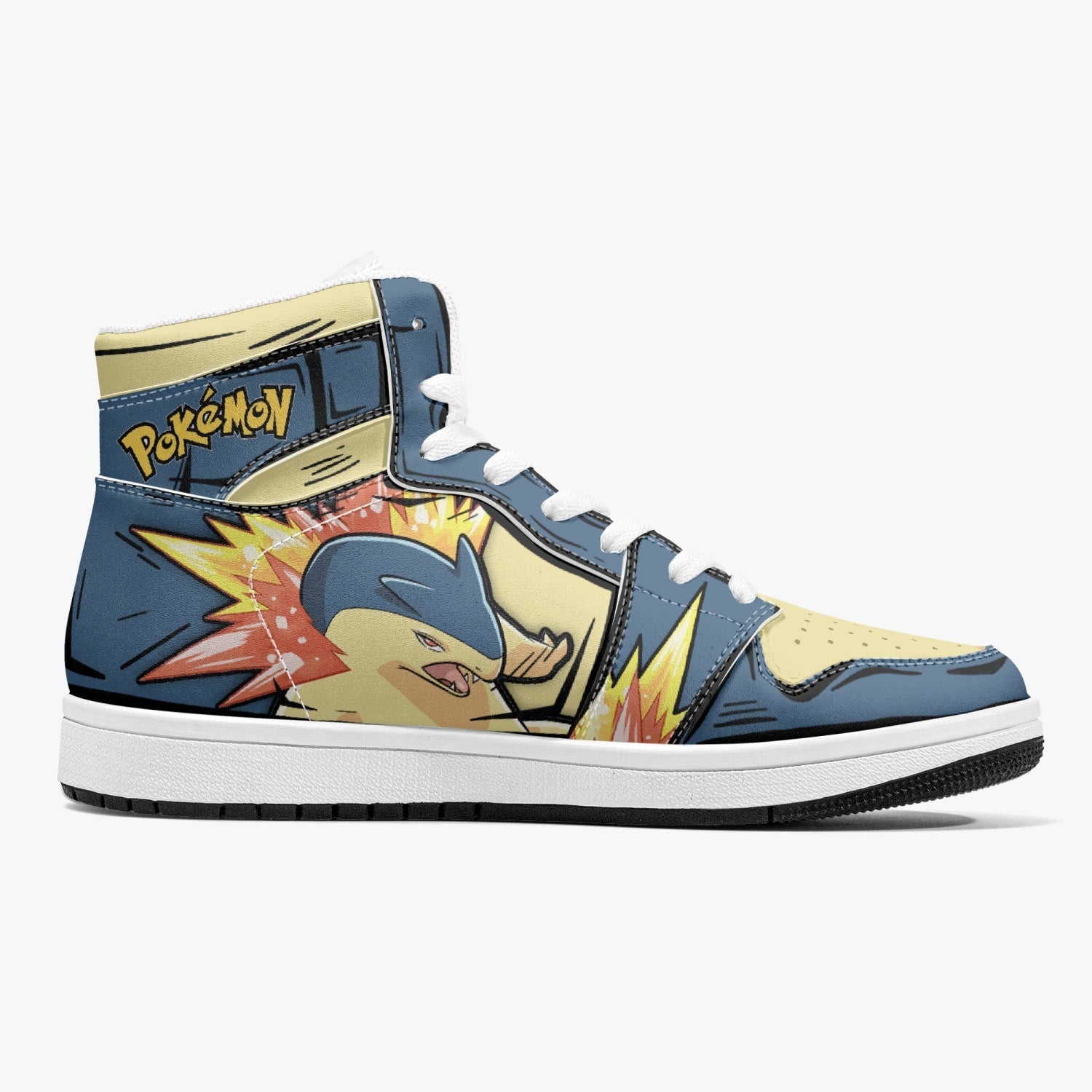 Typhlosion Pokemon Mid 1 Basketball Shoes