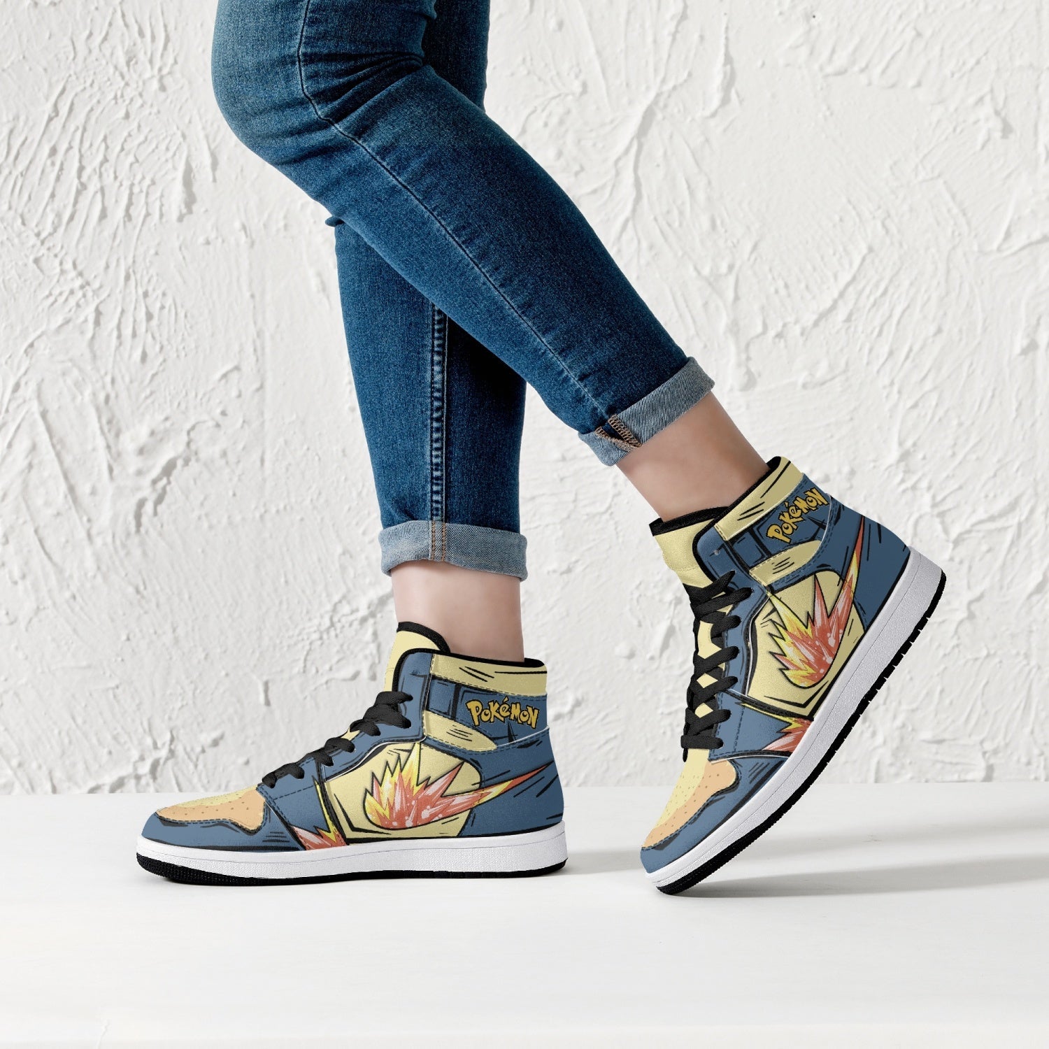 Typhlosion Pokemon Mid 1 Basketball Shoes