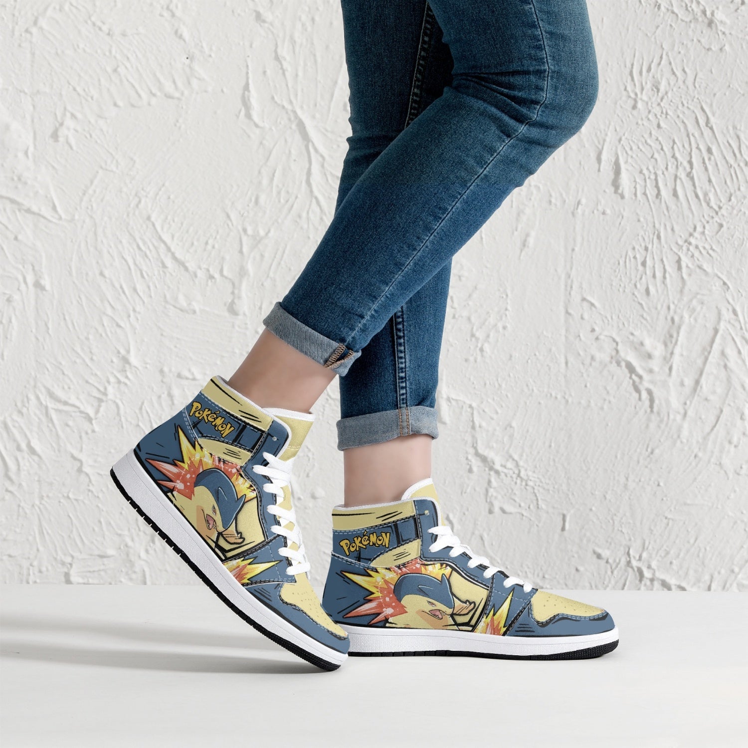 Typhlosion Pokemon Mid 1 Basketball Shoes