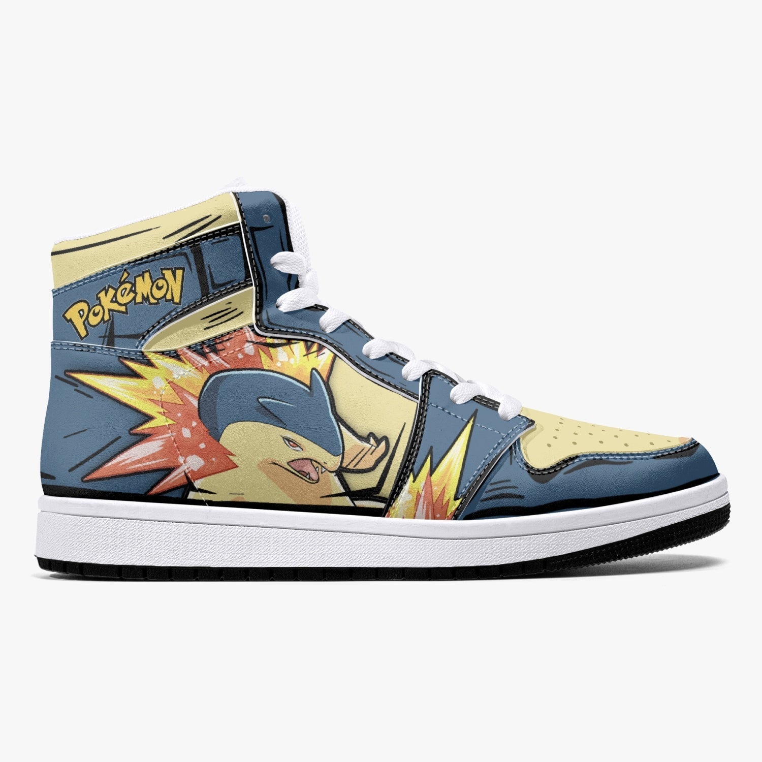 Typhlosion Pokemon Mid 1 Basketball Shoes