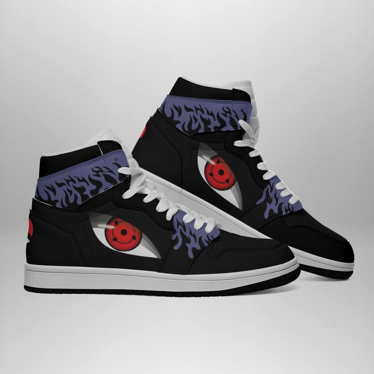 Uchiha Symbol Shippuden Naruto Basketball Shoes for Anime Fans - Mid 1 Style