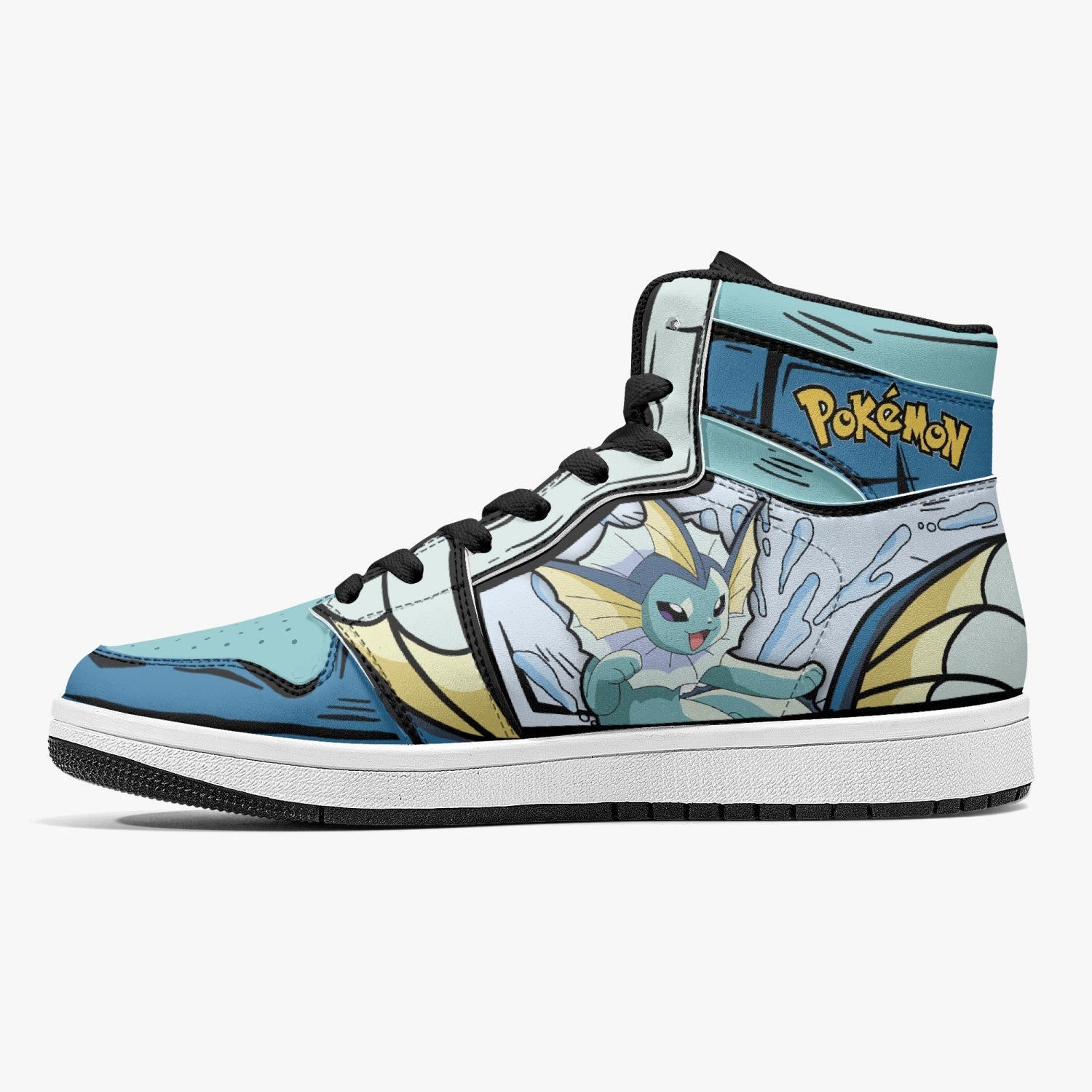 Vaporeon Pokemon Mid 1 Basketball Shoes
