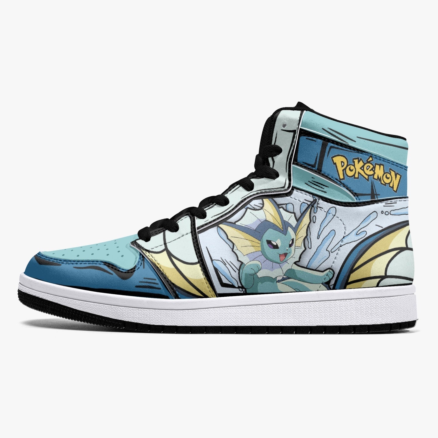 Vaporeon Pokemon Mid 1 Basketball Shoes