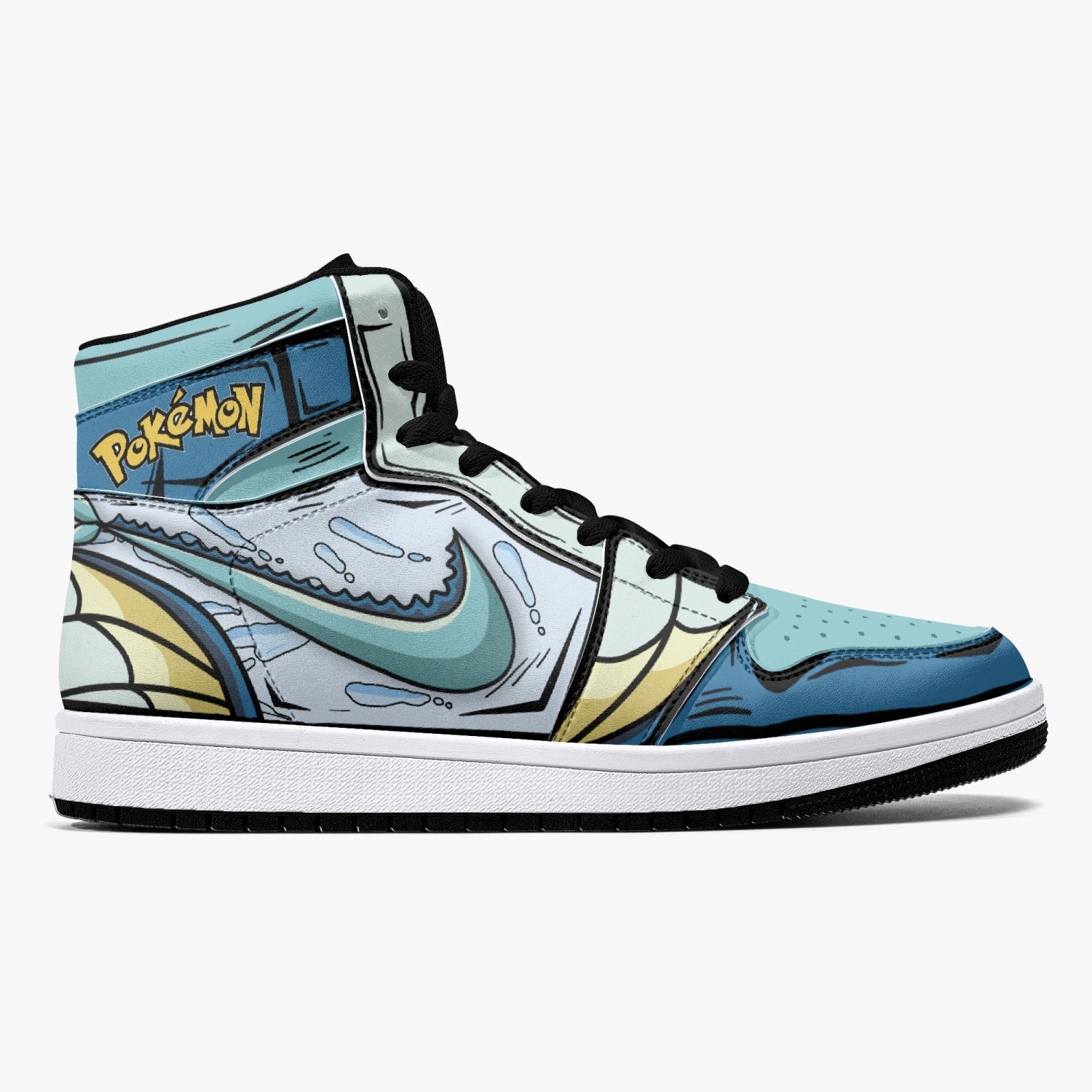 Vaporeon Pokemon Mid 1 Basketball Shoes