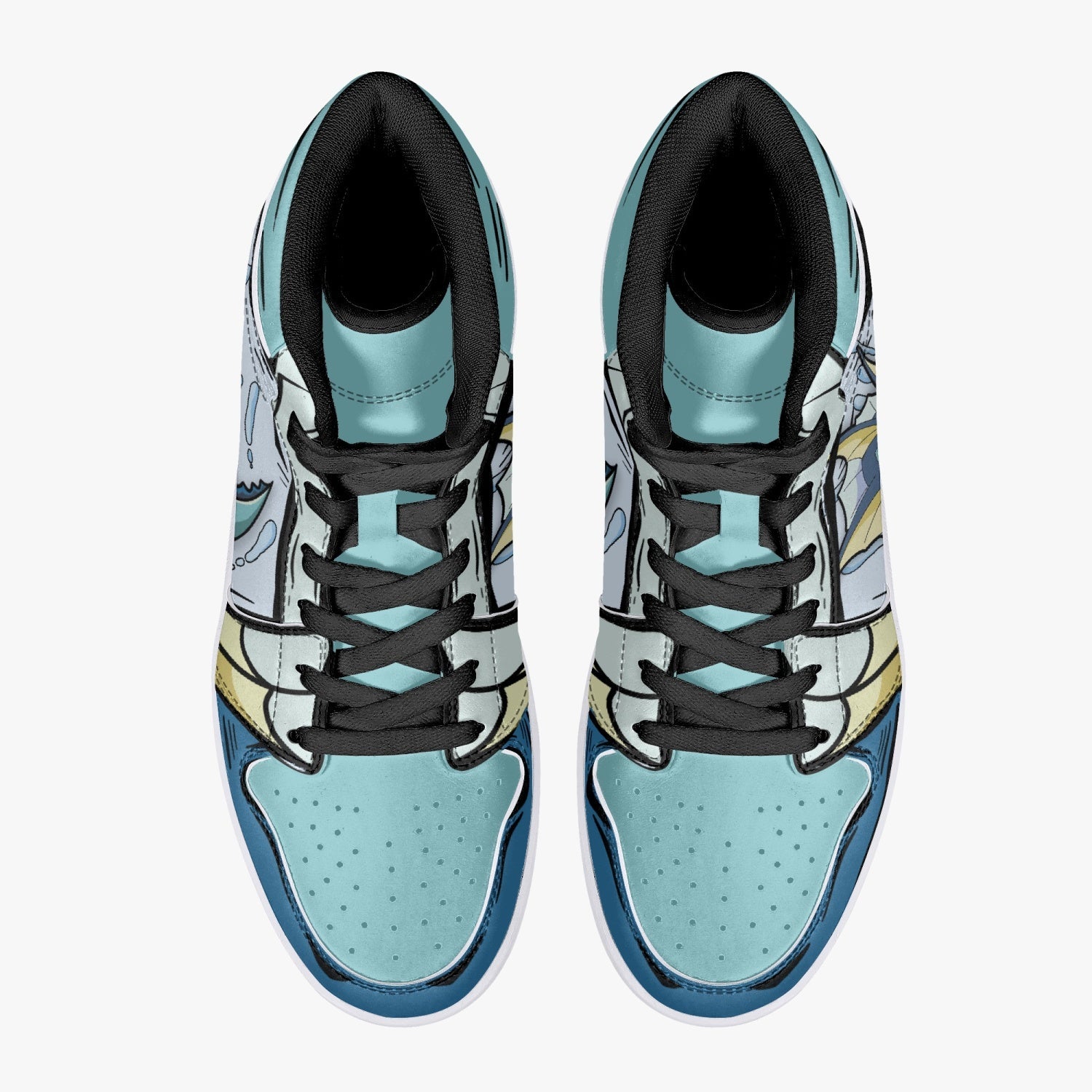 Vaporeon Pokemon Mid 1 Basketball Shoes