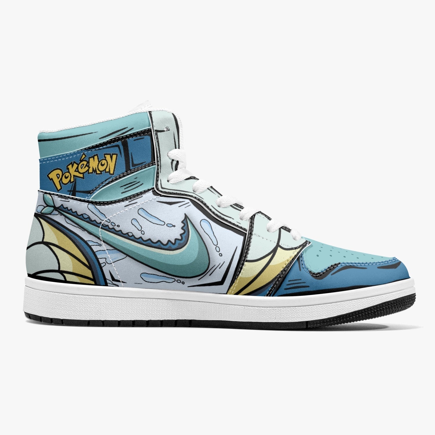 Vaporeon Pokemon Mid 1 Basketball Shoes