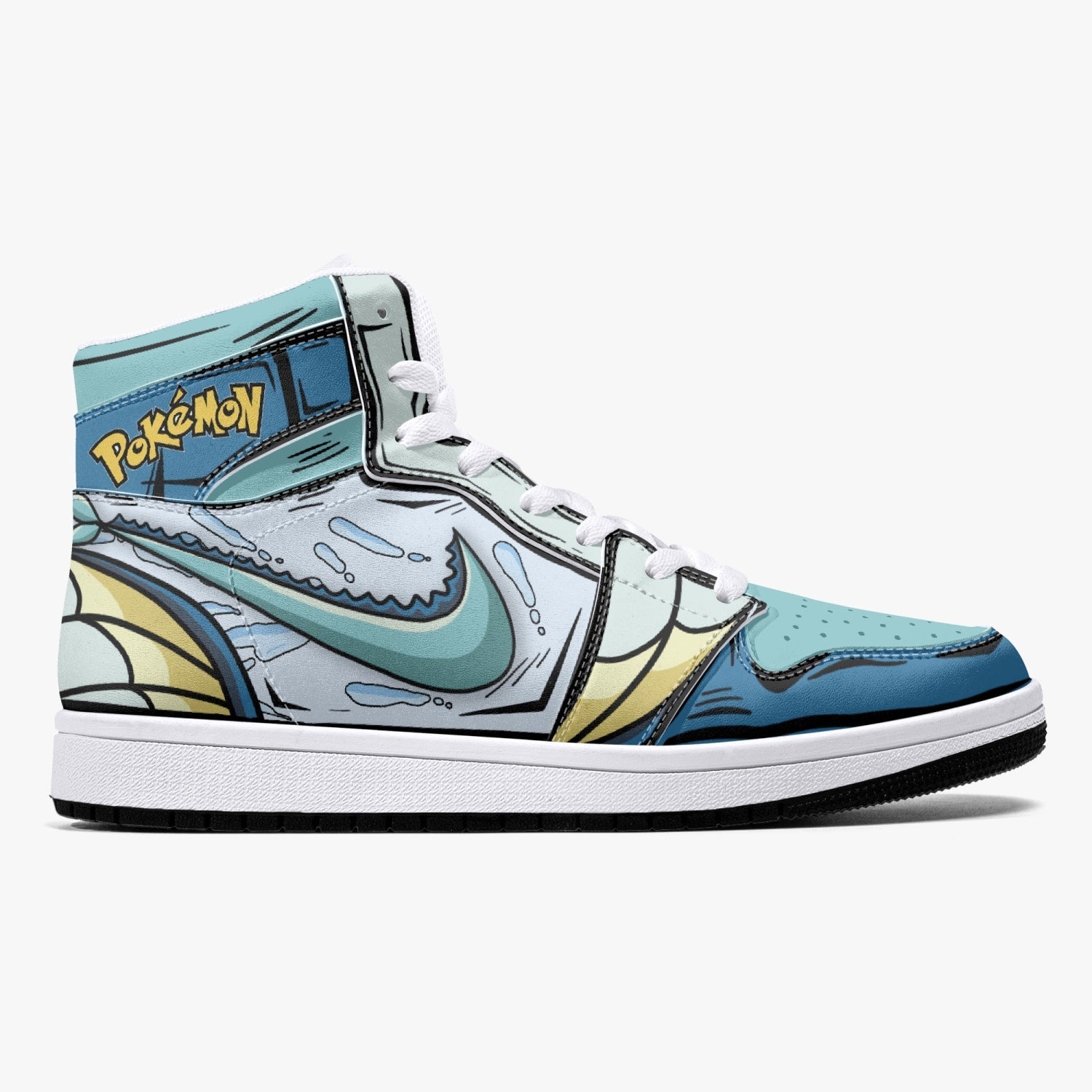 Vaporeon Pokemon Mid 1 Basketball Shoes