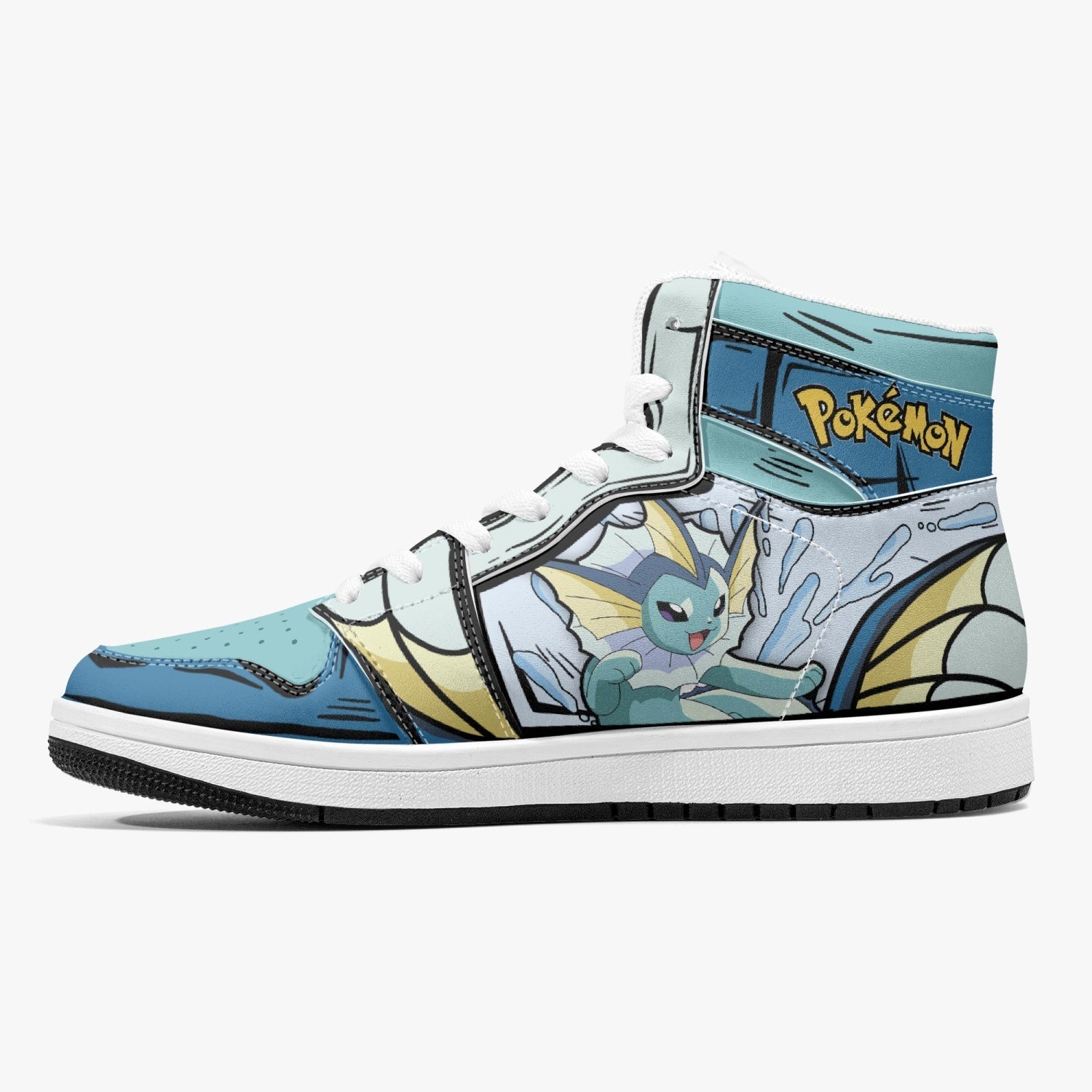 Vaporeon Pokemon Mid 1 Basketball Shoes