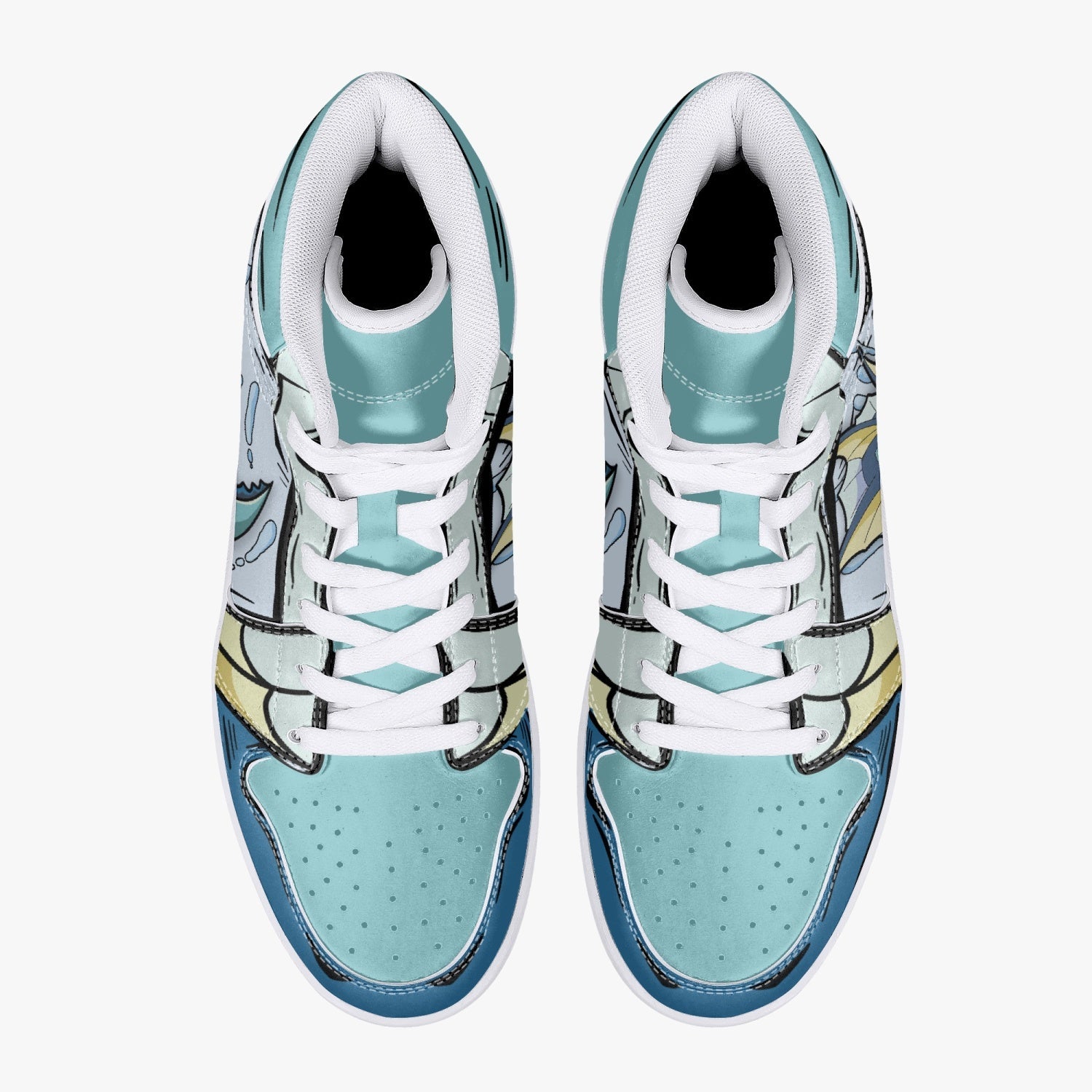 Vaporeon Pokemon Mid 1 Basketball Shoes