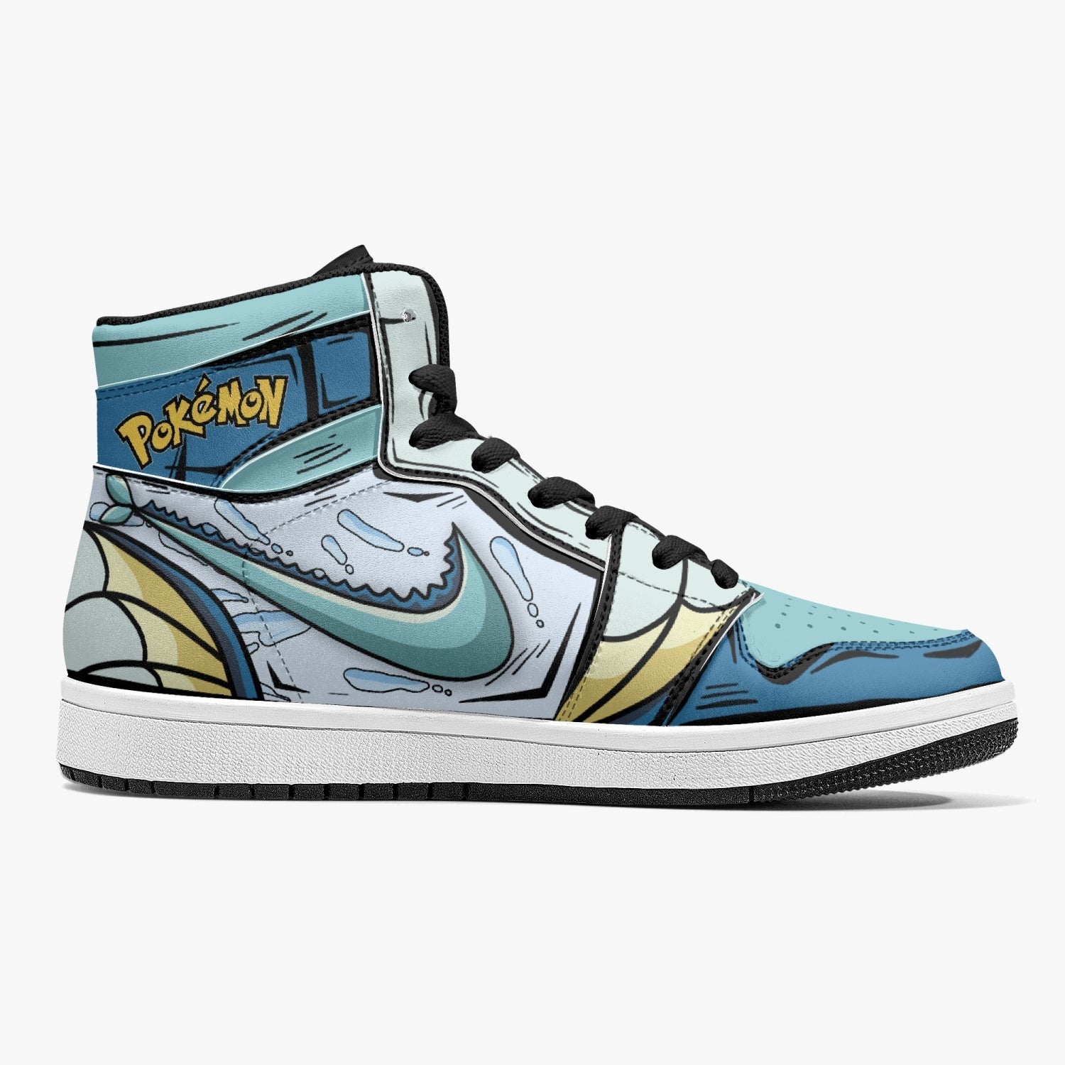 Vaporeon Pokemon Mid 1 Basketball Shoes