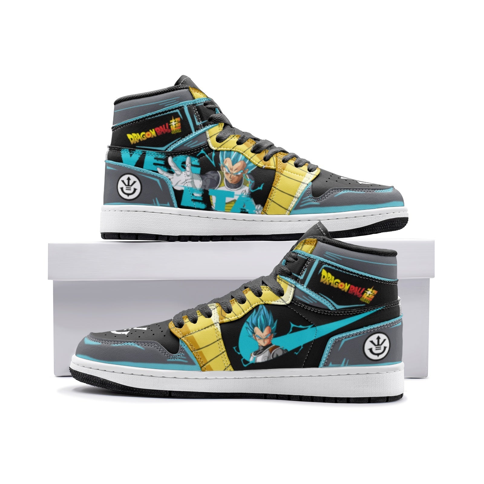 Vegeta Super Saiyan Blue Dragon Ball Super Mid 1 Basketball Shoes