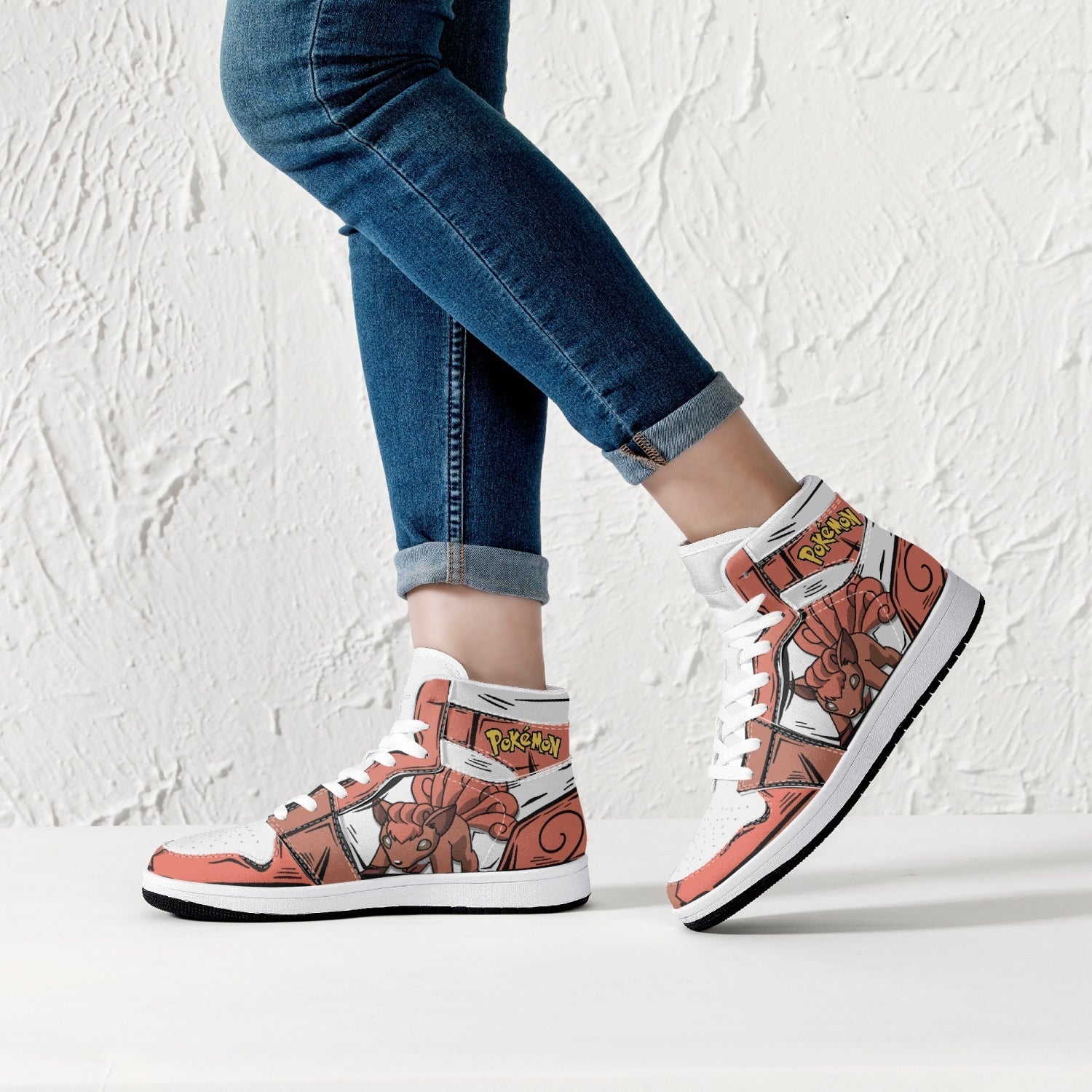 Vulpix Pokemon Mid 1 Basketball Shoes