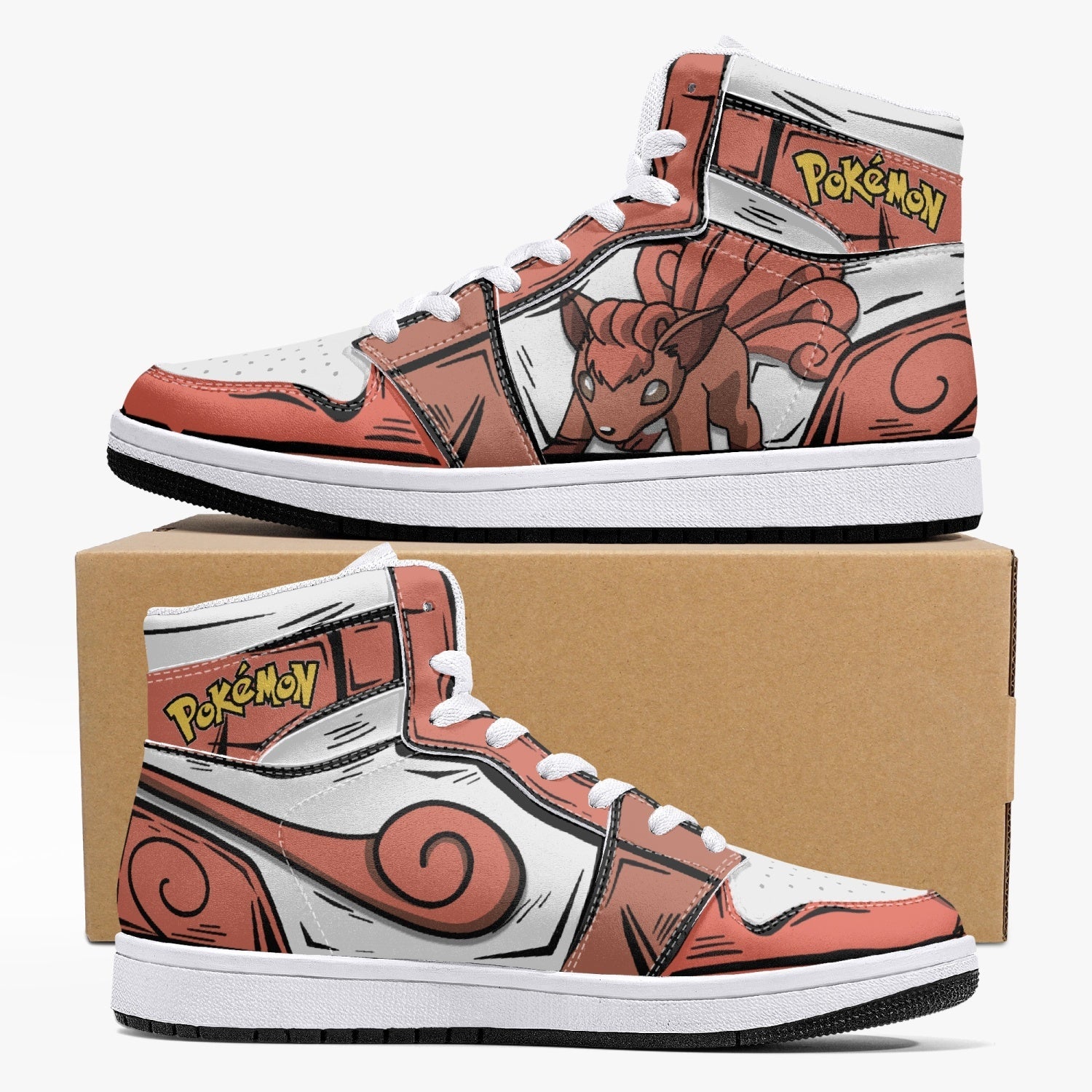 Vulpix Pokemon Mid 1 Basketball Shoes