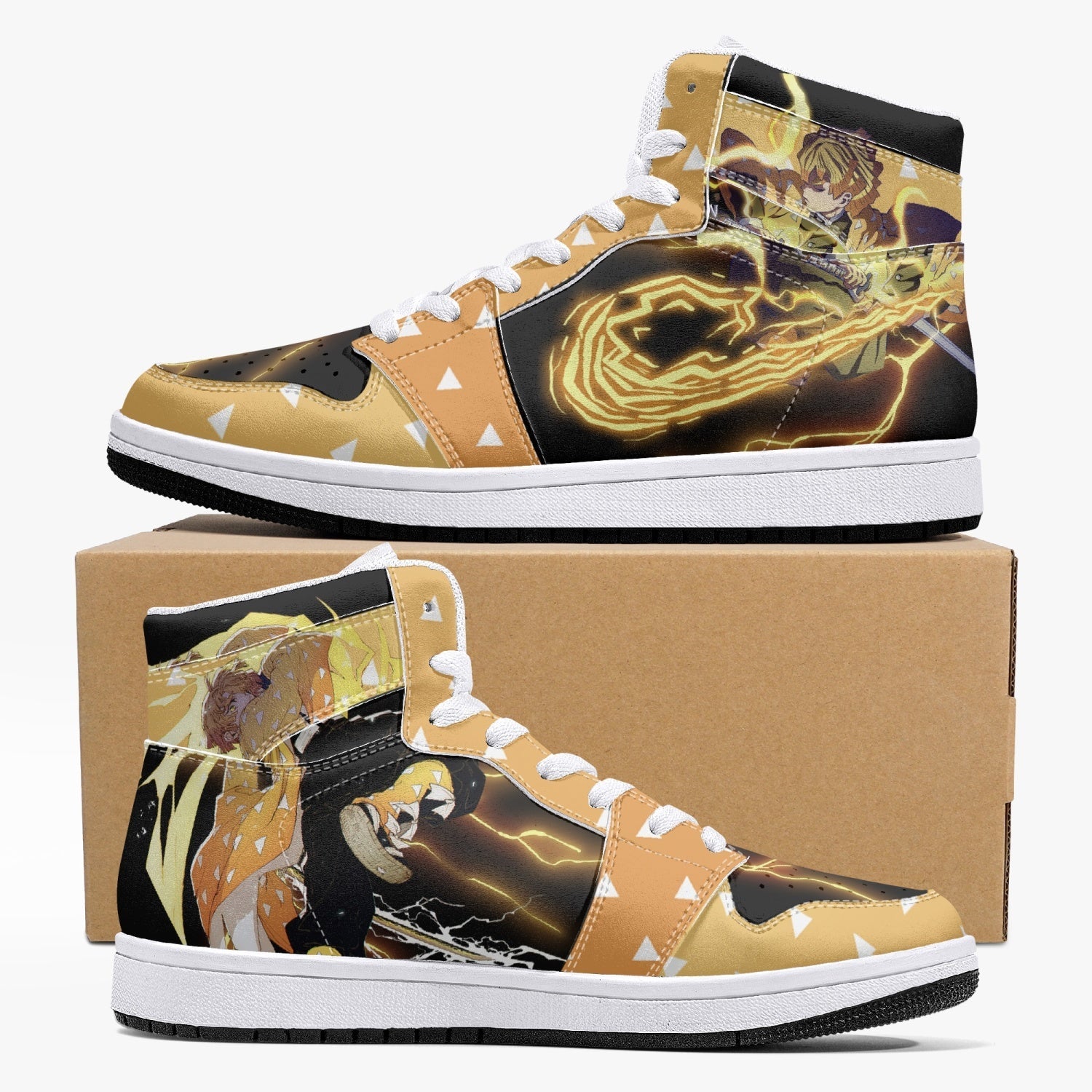 Zenitsu Thunder Breathing Demon Slayer Mid 1 Basketball Shoes