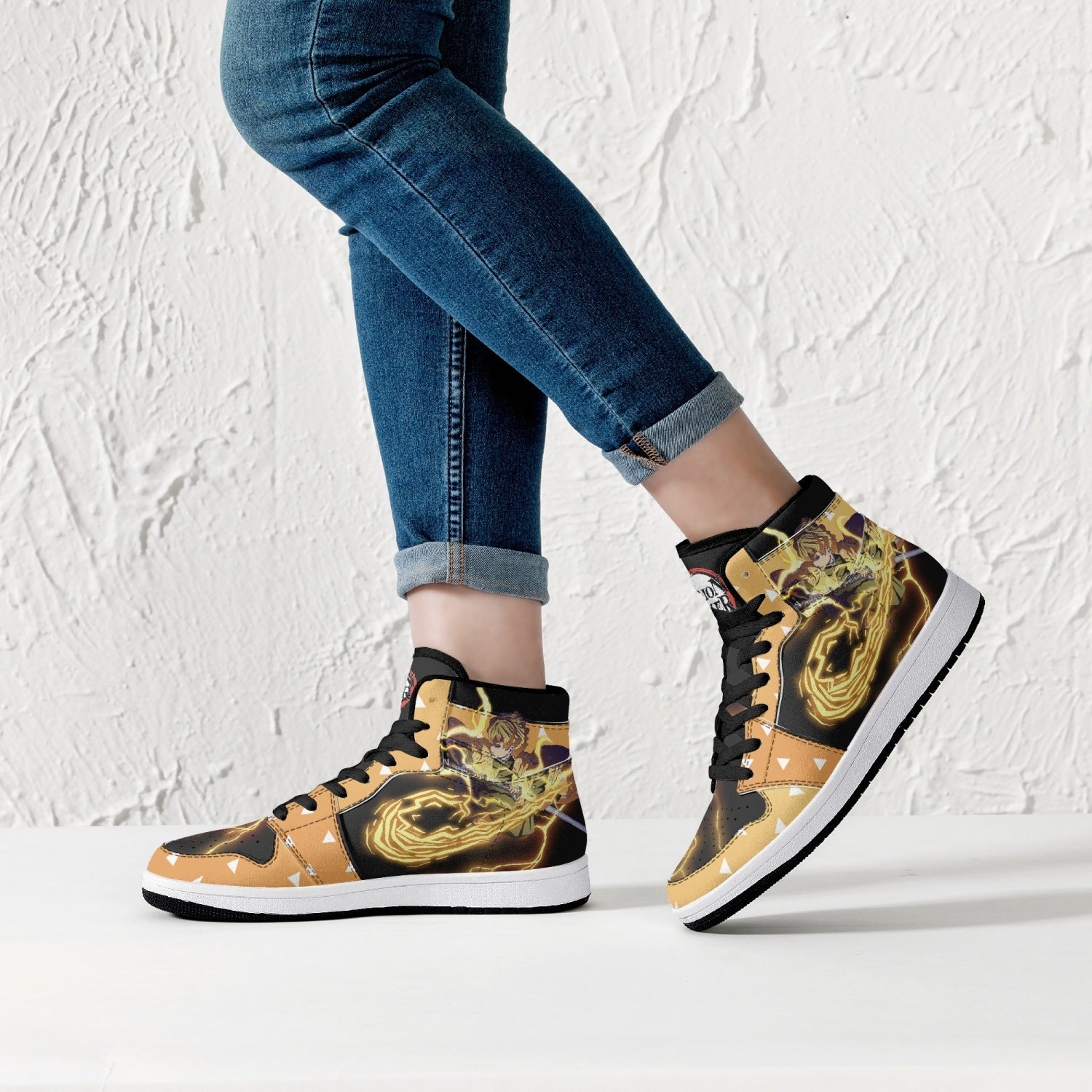 Zenitsu Thunder Breathing Demon Slayer Mid 1 Basketball Shoes