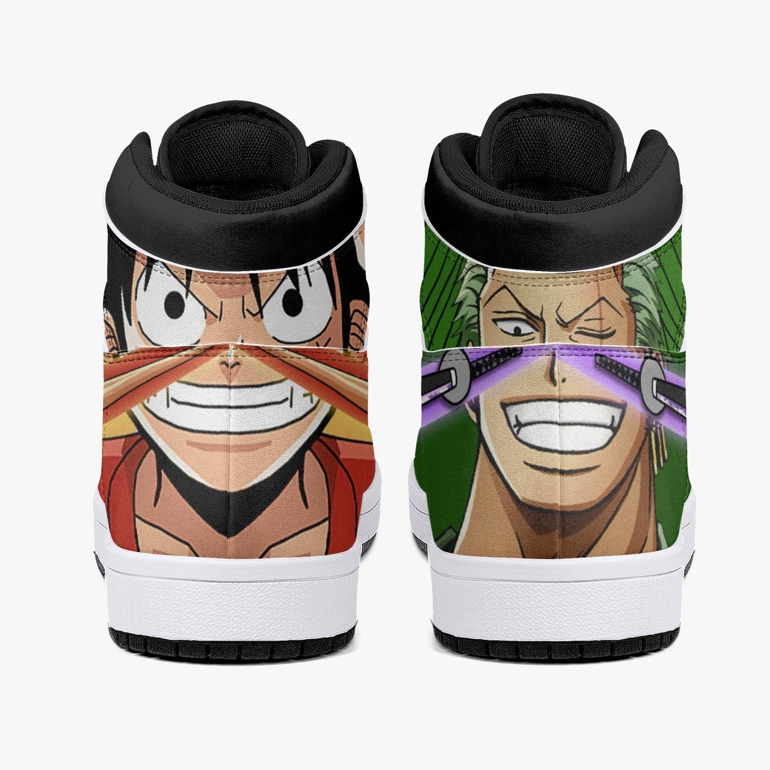 Zoro and Luffy One Piece V2 Mid 1 Basketball Shoes
