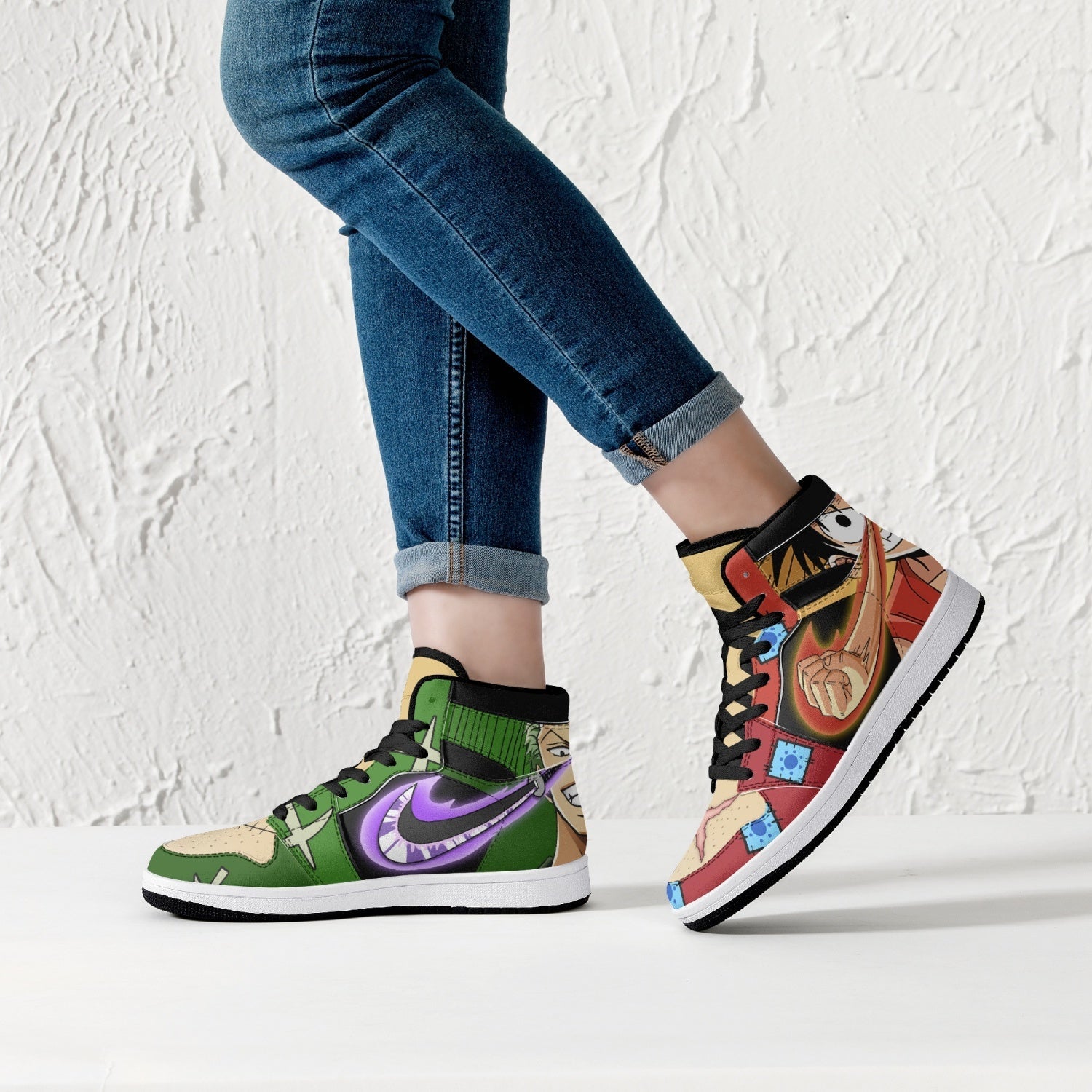 Zoro and Luffy One Piece V2 Mid 1 Basketball Shoes