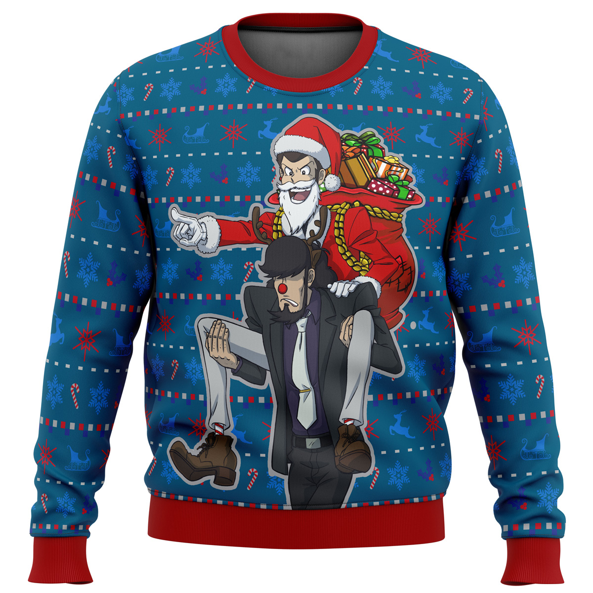 Lupin the 3rd Run Run Rudolph Ugly Christmas Sweater