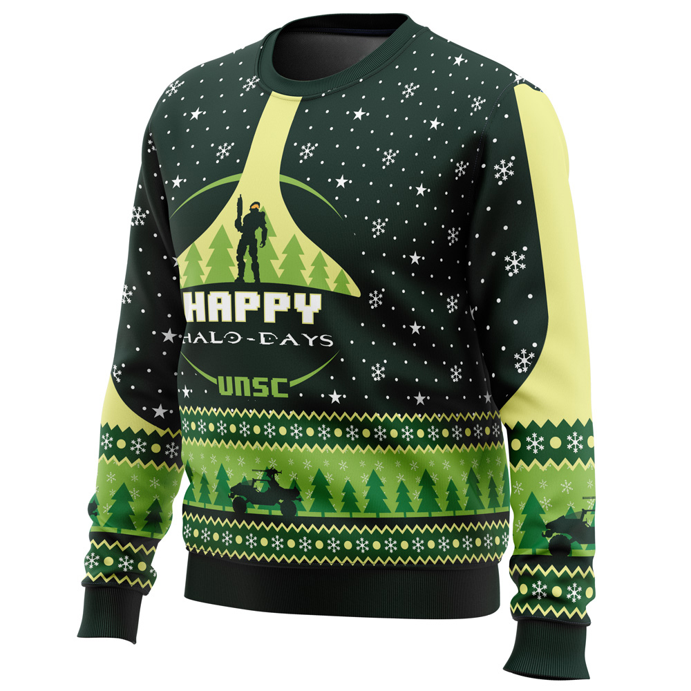 Happy Halo-Days Halo Ugly Christmas Sweater