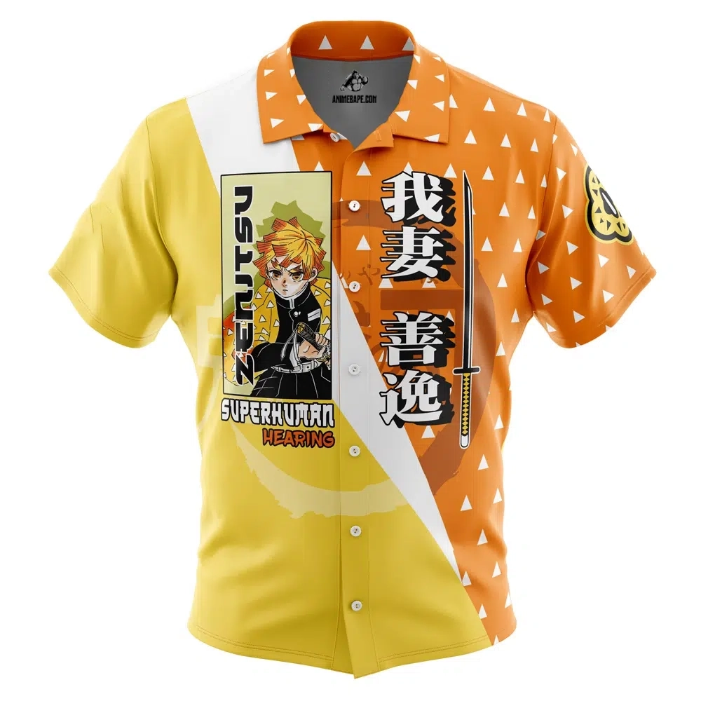 Agatsuma Zenitsu Demon Slayer Button Up Hawaiian Shirt