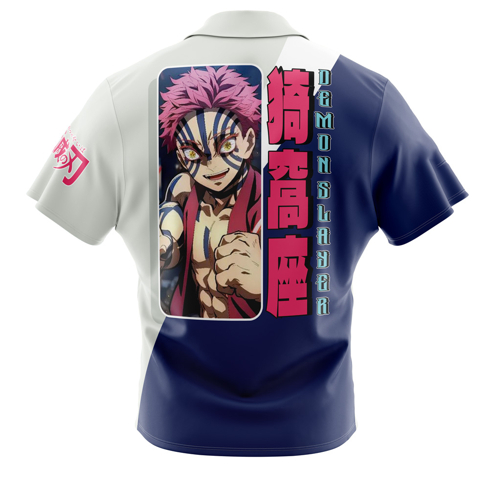 Akaza Demon Slayer v2 Button Up Hawaiian Shirt