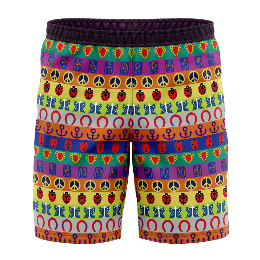 All Symbols Pattern Jojo's Bizarre Adventure Board Shorts Swim Trunks