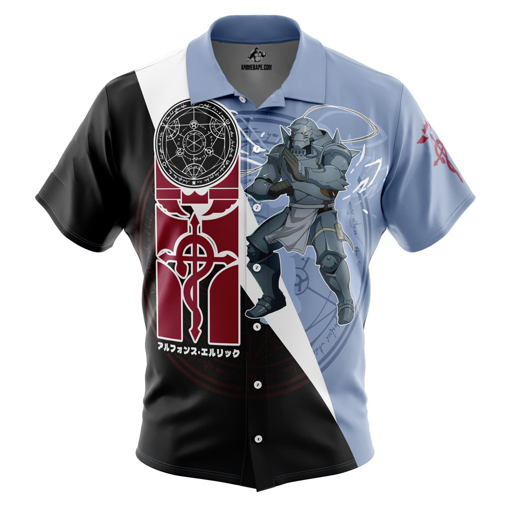 Alphonse Elric Fullmetal Alchemist Button Up Hawaiian Shirt
