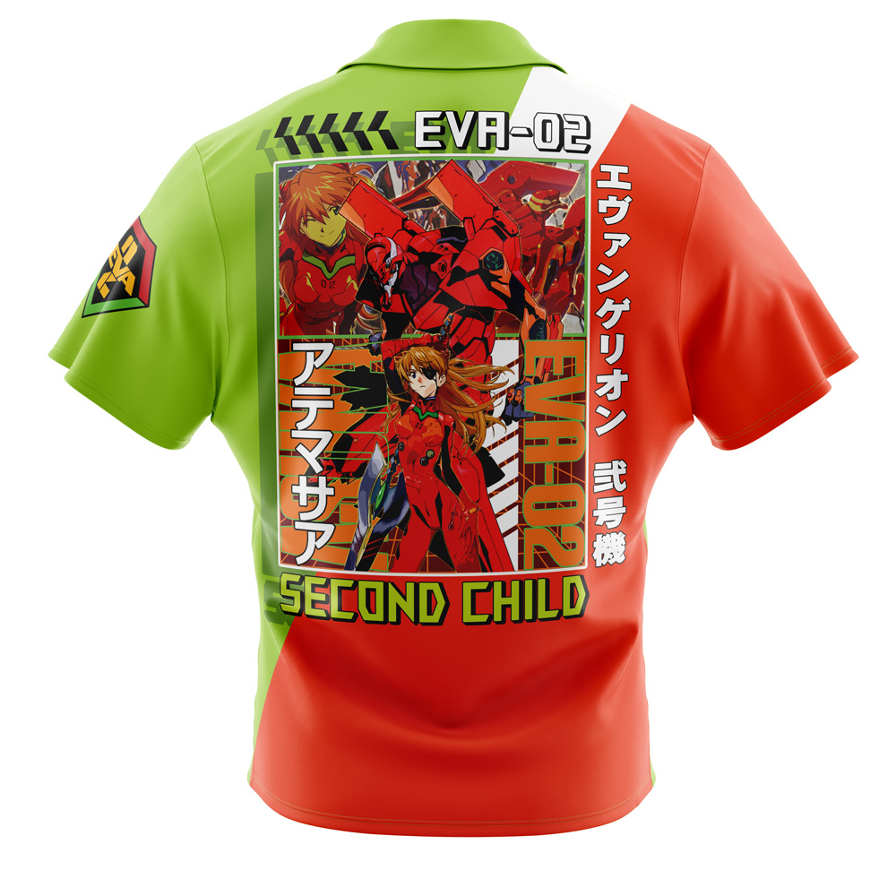 Asuka Langley Sohryu x Eva 02 Neon Genesis Evangelion Button Up Hawaiian Shirt