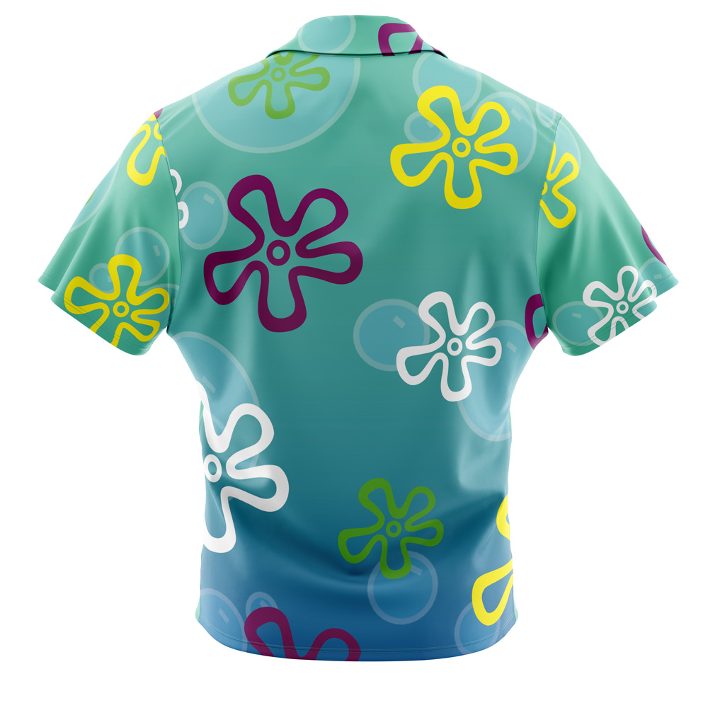 Bikini Bottom Pattern Spongebob Squarepants Button Up Hawaiian Shirt