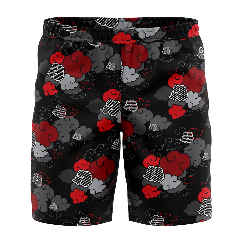 Black Aloha Akatsuki Naruto Board Shorts Swim Trunks