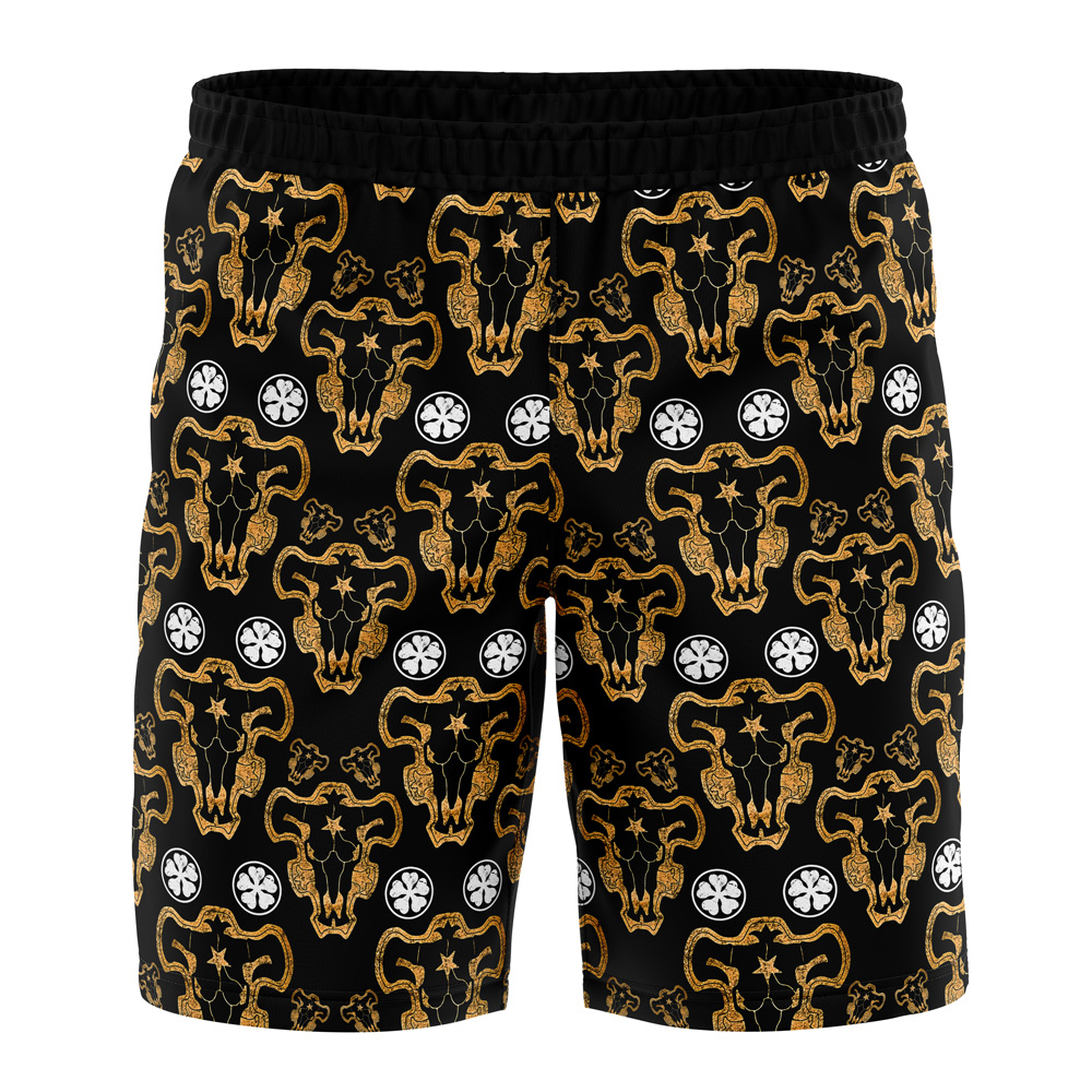 Black Bulls Black Clover Board Shorts Swim Trunks