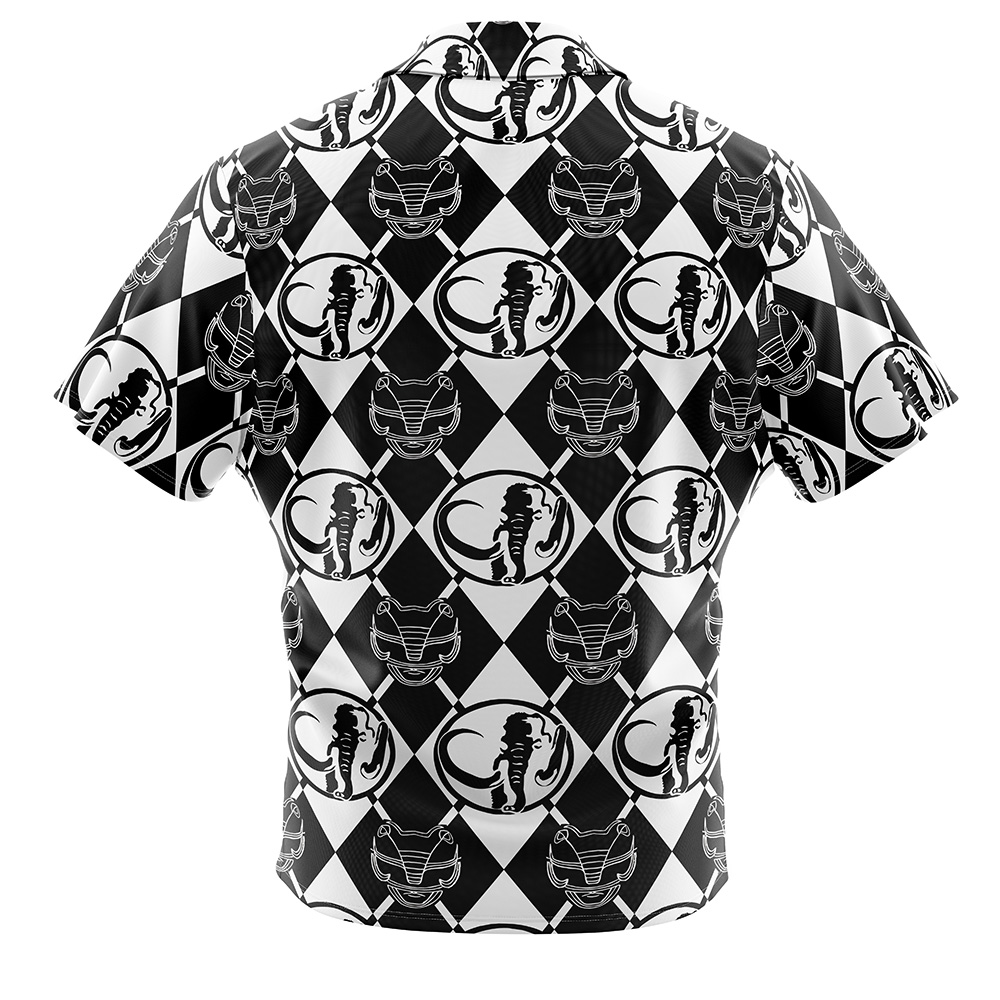 Black Ranger Pattern Power Rangers Button Up Hawaiian Shirt