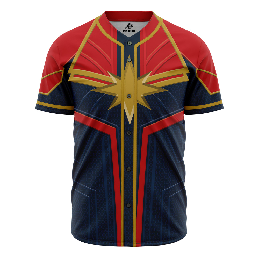 Captain Marvel Cosplay Marvel Baseball Jersey