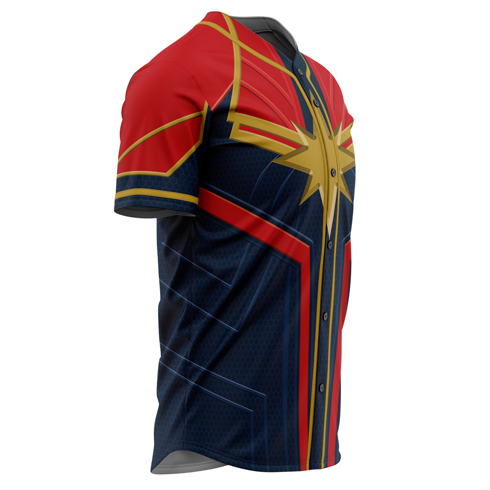 Captain Marvel Cosplay Marvel Baseball Jersey