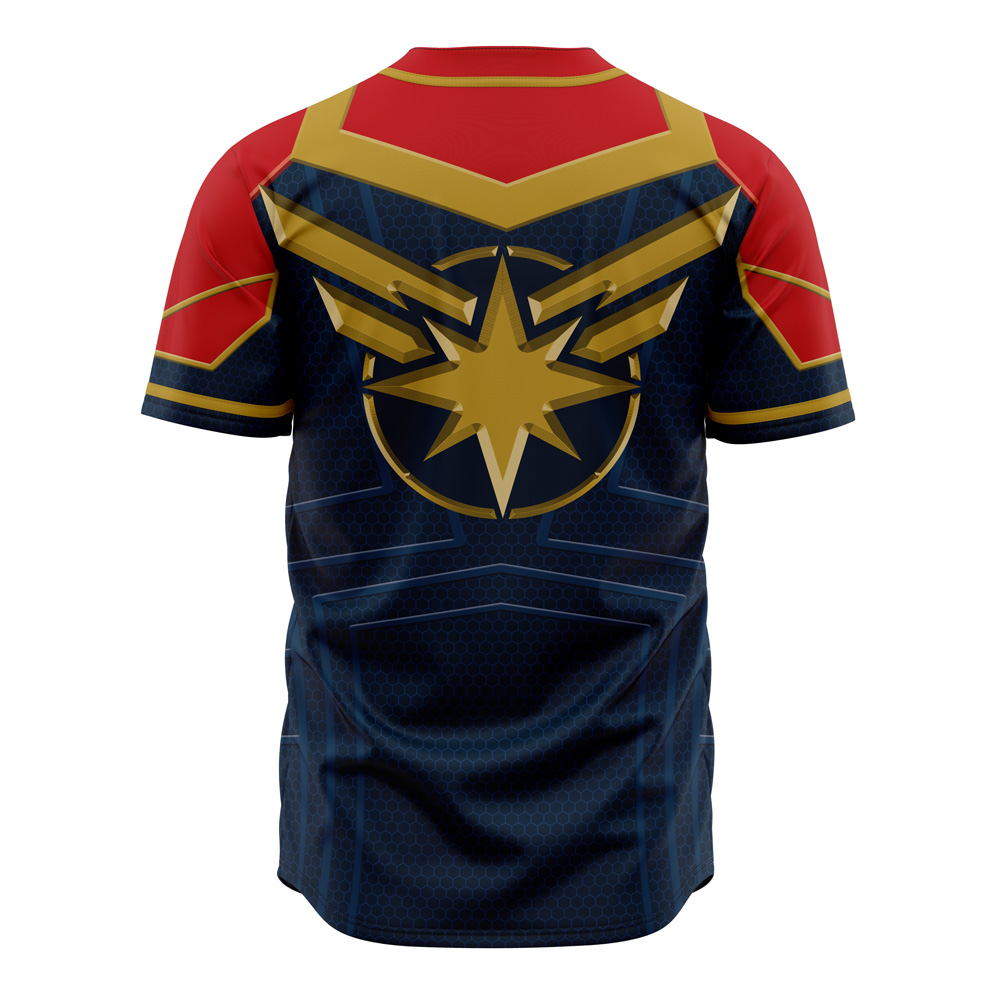 Captain Marvel Cosplay Marvel Baseball Jersey