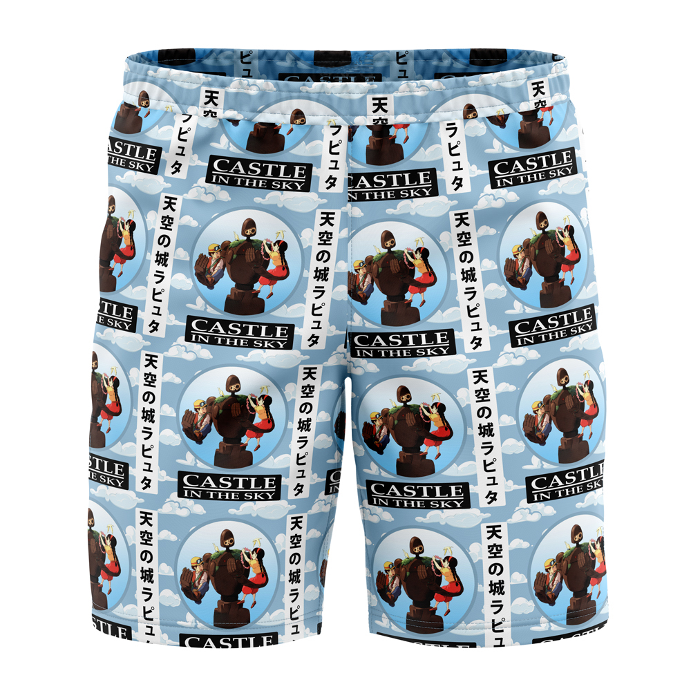Castle in the Sky Studio Ghibli Board Shorts Swim Trunks
