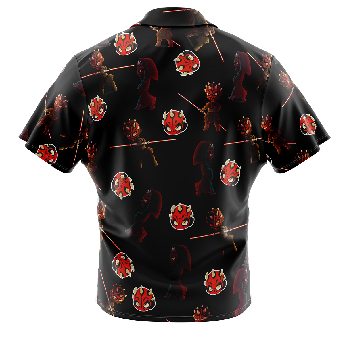 Chibi Darth Maul Pattern Star Wars Pattern Button Up Hawaiian Shirt