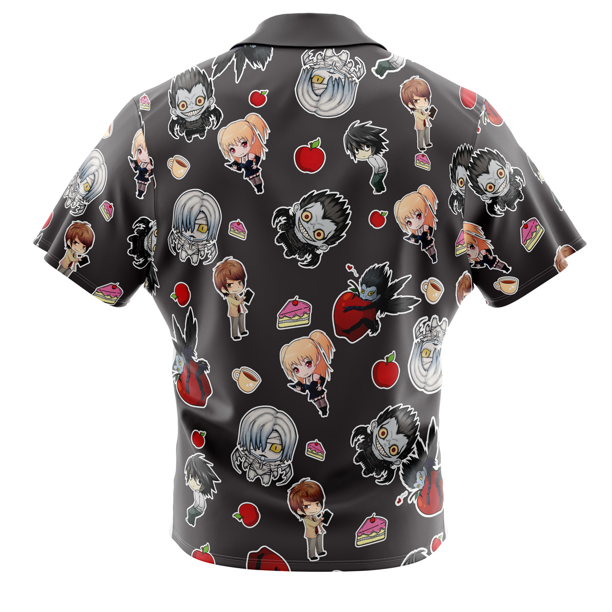 Chibi Death Note Pattern Button Up Hawaiian Shirt