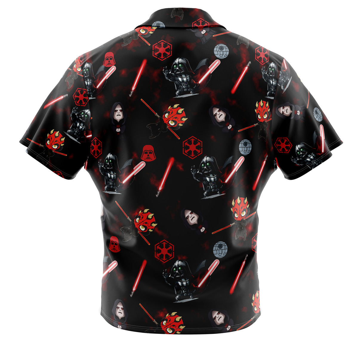 Chibi Sith Pattern Star Wars Pattern Button Up Hawaiian Shirt