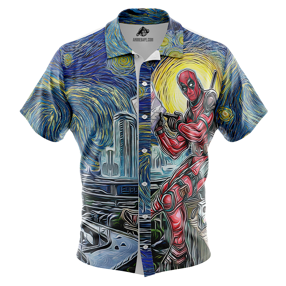 Deadpool Starry Night Button Up Hawaiian Shirt 826467-2