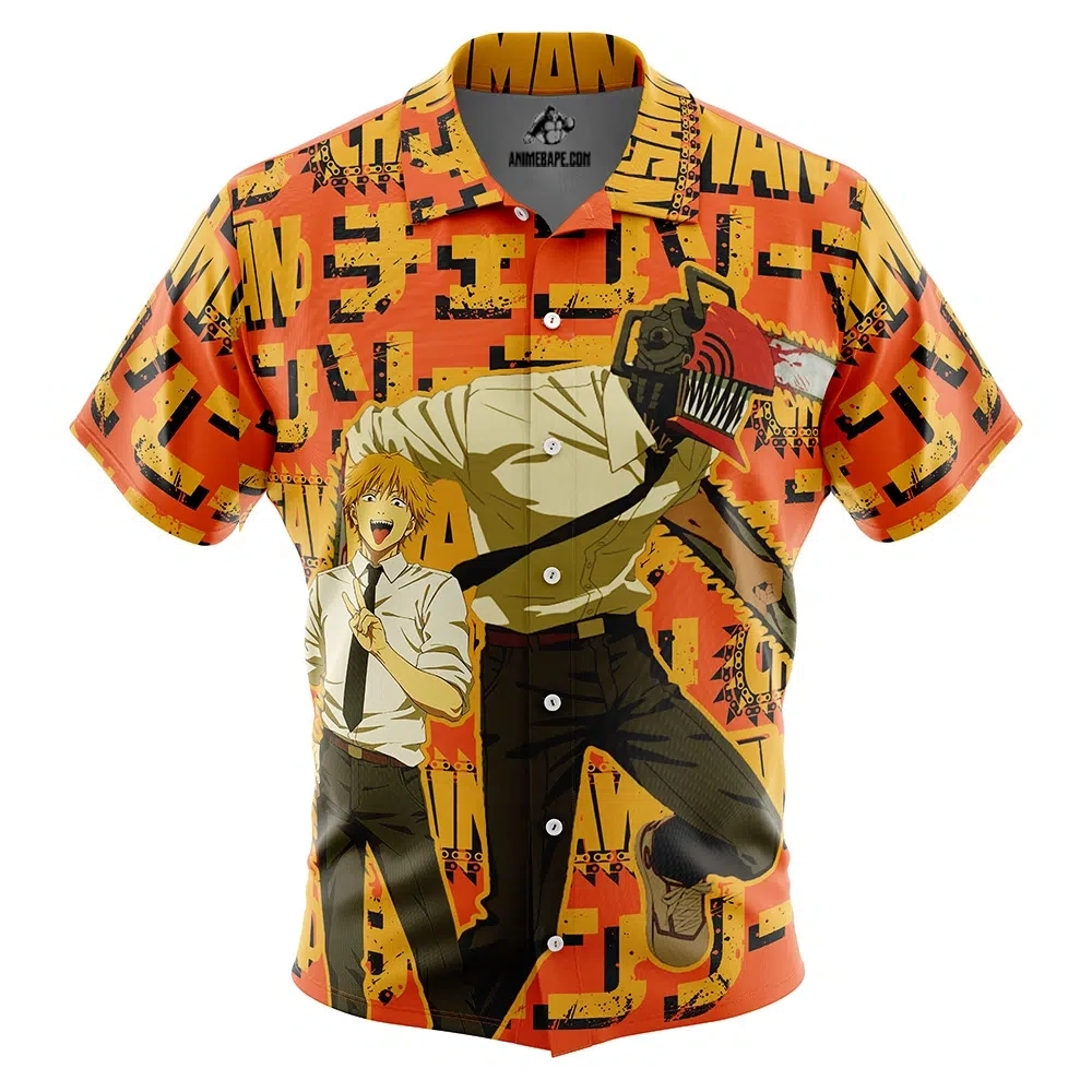 Denji Chainsaw Man Button Up Hawaiian Shirt 2