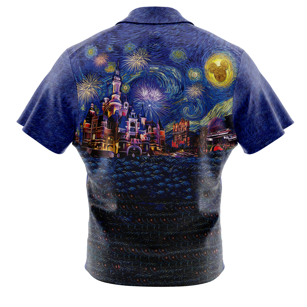 Disneyland Starry Night Button Up Hawaiian Shirt