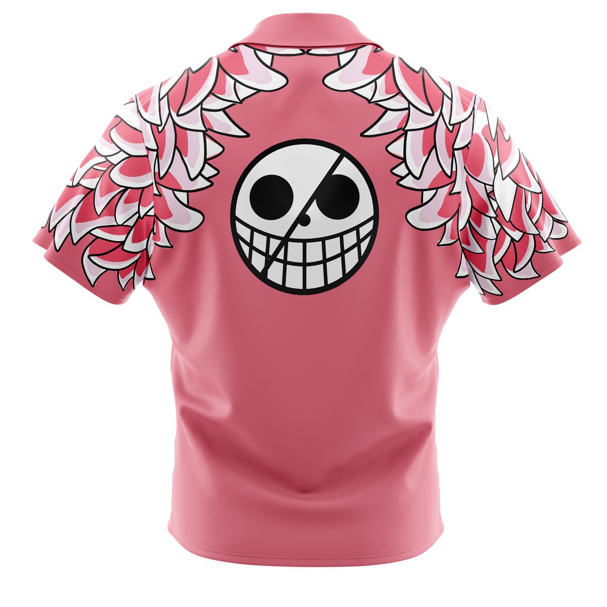 Doflamingo Pattern One Piece Pirates Button Up Hawaiian Shirt