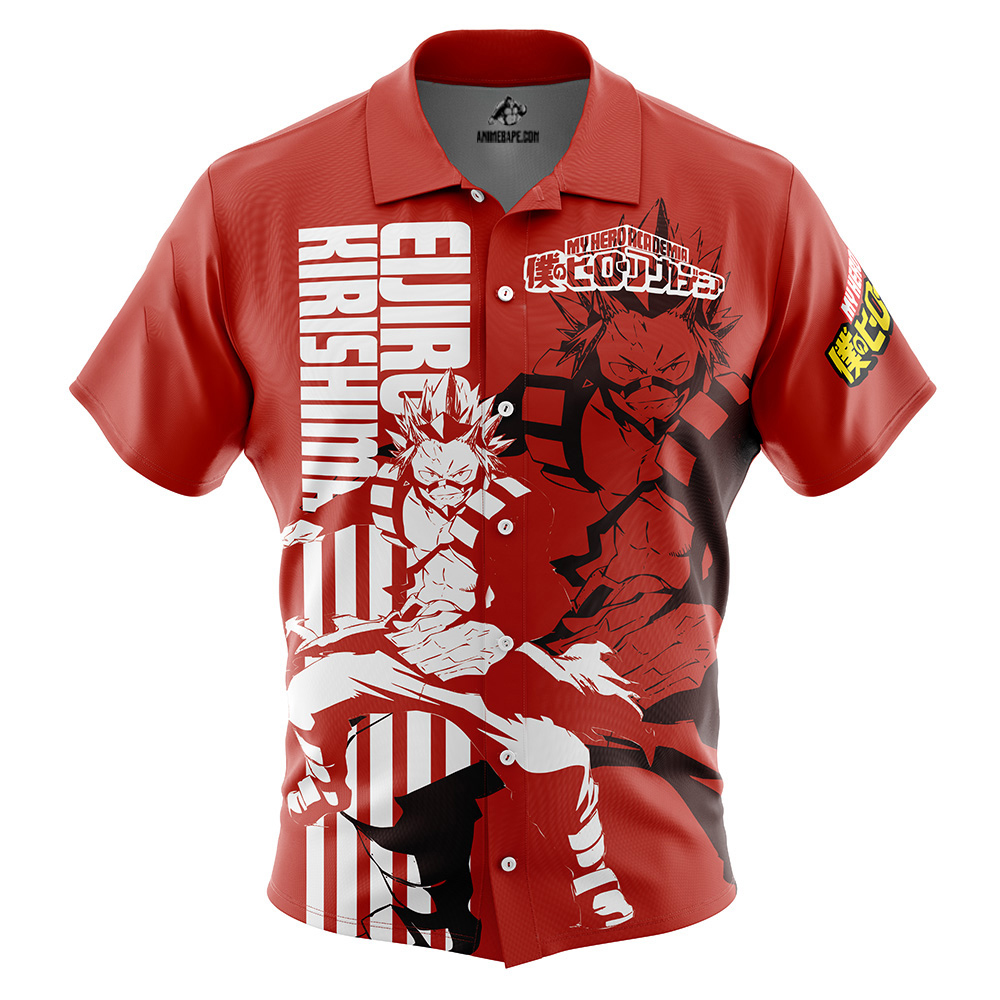 Eijiro Kirishima (Red Riot) My Hero Academia Button Up Hawaiian Shirt