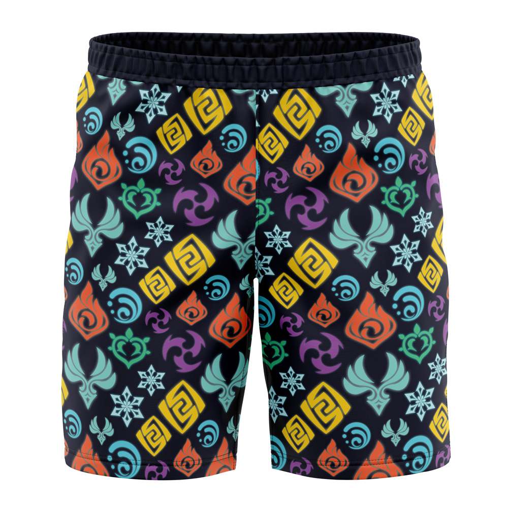 Elemental Visions Genshin Impact Board Shorts Swim Trunks